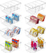 8 Pack Food Storage Organizer Bins, Clear Plastic, 4 Compartments