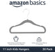 Kids Velvet Non-Slip Space Saving Clothes Hangers with Shoulder Notches, Sturdy Closet Organizer for Baby/Toddler, 11.6", Gray, 30-Pack
