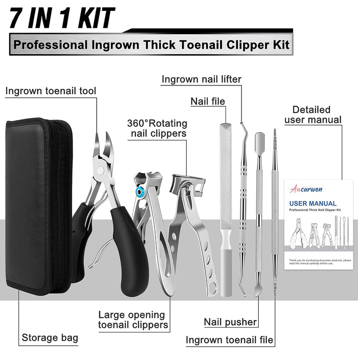 Toenail Clippers for Seniors Thick Toenails, Heavy Duty Toe Nail Clippers Adult Thick Nails Long Handle, Large Toenail C