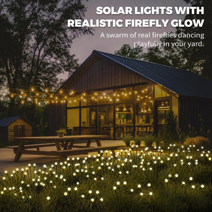 4 Pack Solar Garden Lights, 32 LED Firely Lights Outdoor
