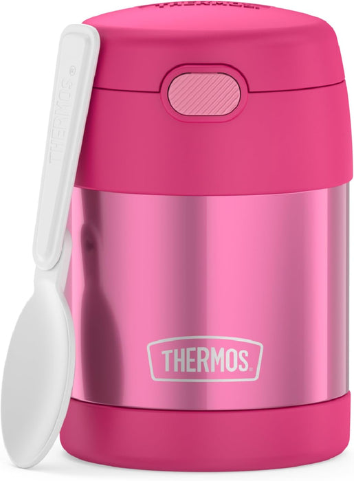 FUNTAINER Kids Food Jar with Spoon, 10oz, Pink