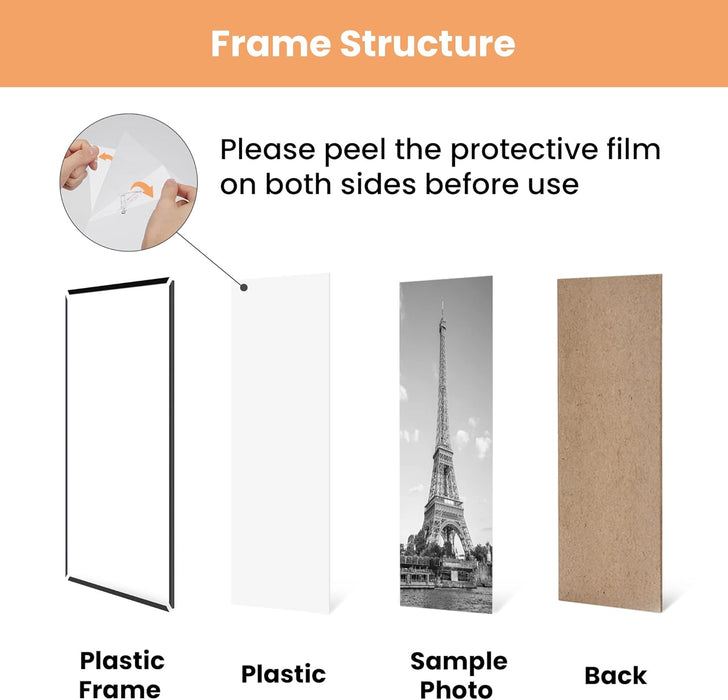 16x24 Poster Frame, Easy Slide-In Assembly, Black, 3 Pack