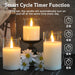 Glass Rechargeable LED Flickering Flameless Candles with Remote and Timer