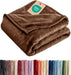 Ultra Soft Fleece Throw Blanket - College Dorm Room Essentials - Brown