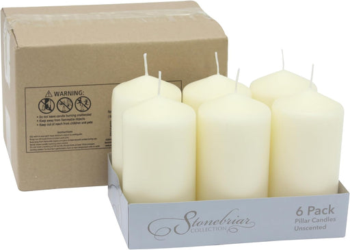 Unscented Pillar Candles – 65 Hour Burn Time, Long-Lasting Wax Candles for Weddings, Holidays, Home Décor & Special Even