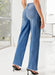 Women's Wide Leg Jeans High Waisted Stretchy Denim Pants