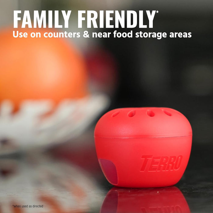 TERRO Fruit Fly Trap 4-Pack, 180 Day Lure Supply, Food-Based Lure