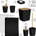 Black Bathroom Set, Shower Curtain Set, Bathroom Accessory Set