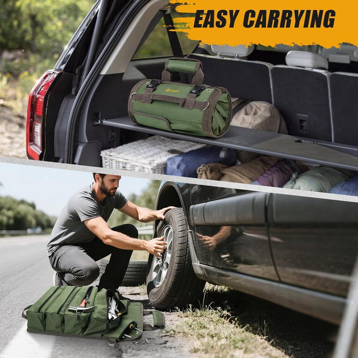 Tool Bag Roll Up,  Heavy Duty Portable Soft Tool Storage Gifts for Men