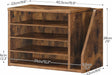 Mail Sorter, Literature Organizer with Adjustable Shelves, Paper Organizer for Office, Home, Wood Countertop File Holders, Mails, Magazines, Rustic Brown FG41WF01
