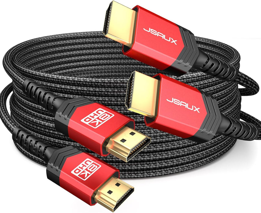10K 8K HDMI Cable 2.1 10FT 2-Pack, 8K@60Hz Ultra High Speed 4K@120Hz