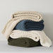 HOME Chunky Chenille Knit Throw Blanket, 50 x 60, Olive Green