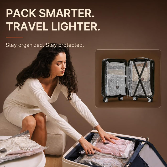 Travel Vacuum Bags with Rechargeable Pump, Carry-On Space Saver