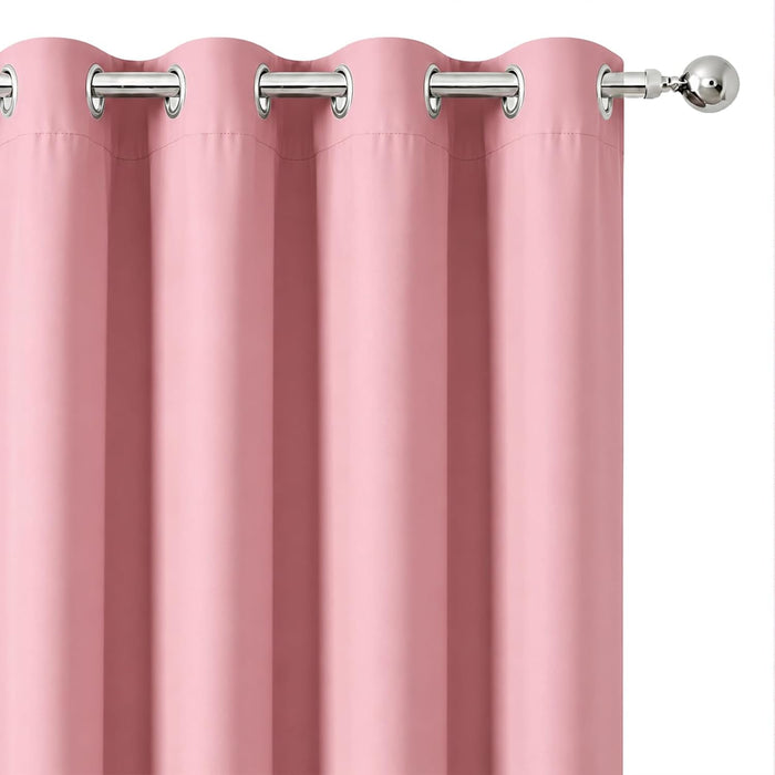 Baby Pink Blackout Curtains/42 x 63 Inch/Set of Two Panels Grommet Bedroom Curtains