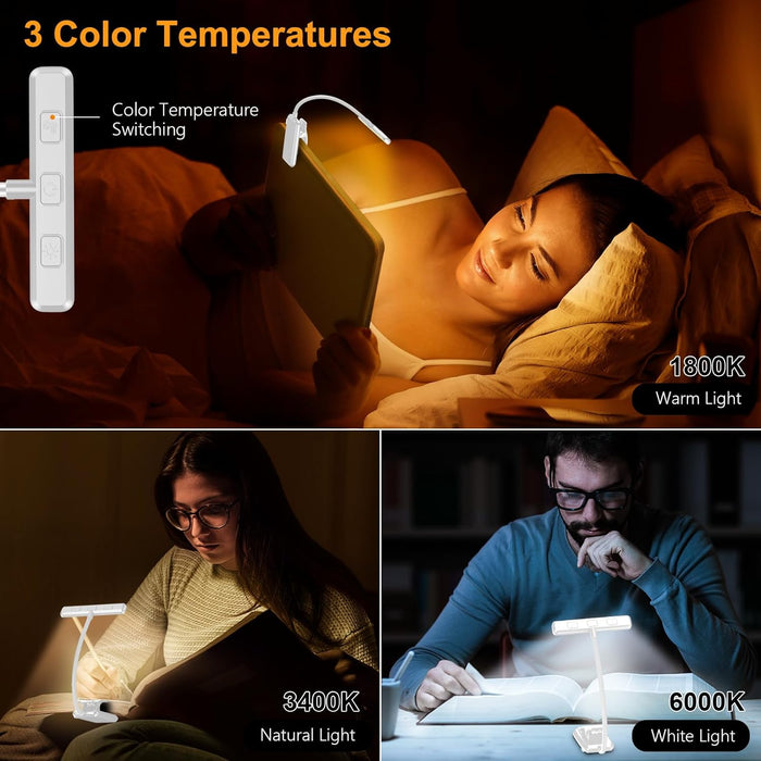 19 LED Rechargeable Book Light for Reading in Bed