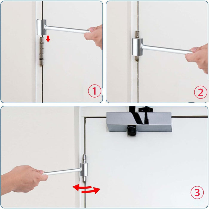 Door Hinge Gap Adjusting Wrench Tool, Upgraded Rolled Steel Door Hinges Adjustment Tool, 14-19mm Gap Adjusting Wrench, Rust-Proof Door Jamb Hinge Jig for Residential, Fire Doors, Light Sliver
