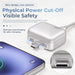 KUWAJIA 140W AI Smart Recognition Auto-Unplugger, Physical Disconnect Battery Guard, Auto-Eject on Full Charge, Fast Charging Adapter for Iphone, Android, Earphones