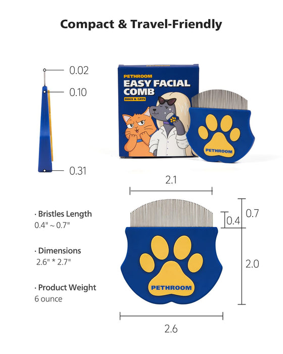 Professional Eye Comb for Pets, Stainless Steel Tear Stain Remover