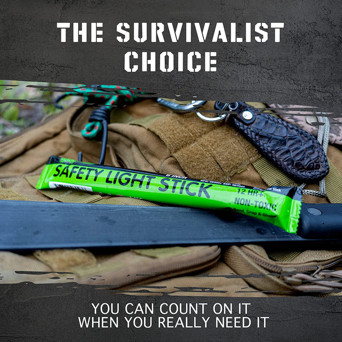 Emergency Glow Sticks with 12 Hours Duration, Individually Wrapped Industrial Grade Glowsticks for Survival Gear, Campin