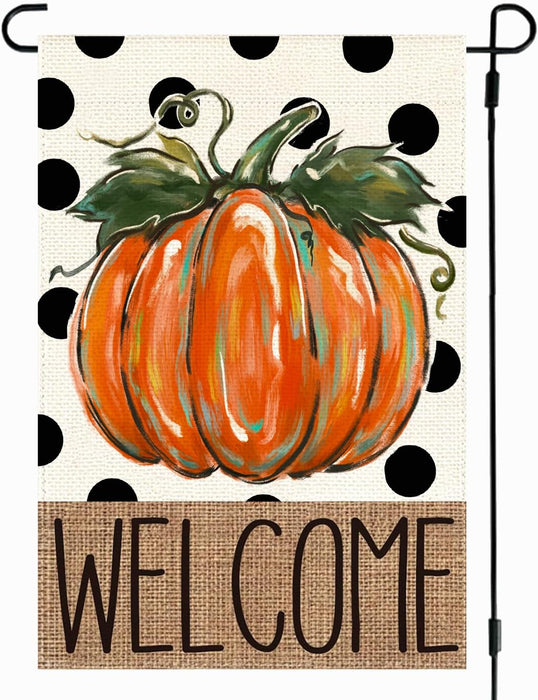 Fall Garden Flags 12x18 Double Sided Pumpkin Thanksgiving Decor
