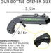 Cap Gun Bottle Opener, 2 Pack Bottle Cap Launcher Shooting Gun, Funny Party Opener for Men, Cool Gadget Present for Him - Black & Gray