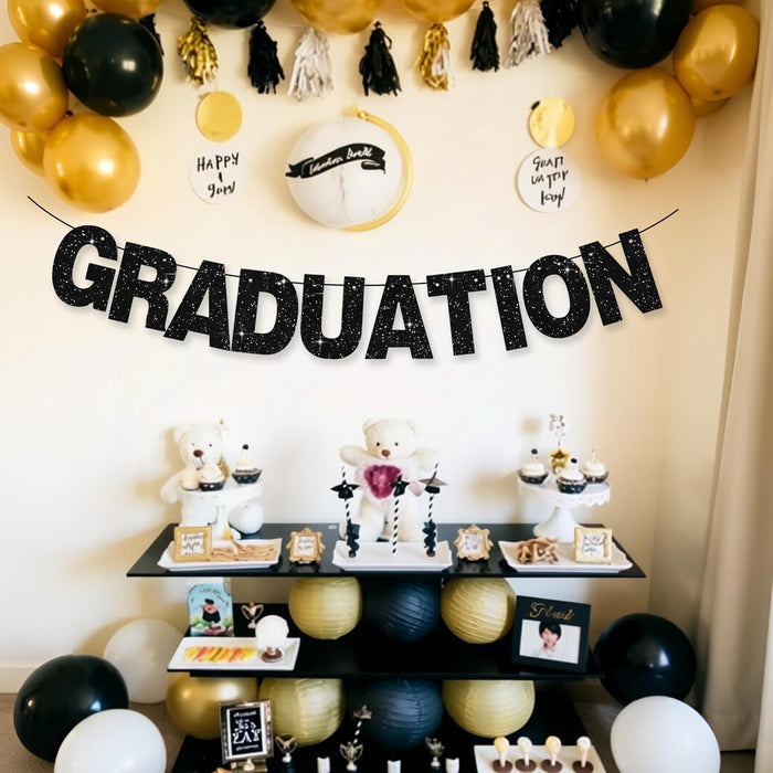 Glitter Black 116 PCS A-Z DIY Letter Custom Banner Party Decor