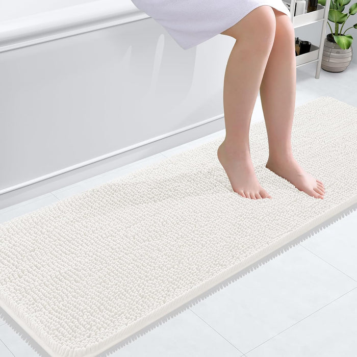Bathroom Rugs 30X20, Extra Soft Absorbent Chenille Bath Rugs, Rubber Backing Quick Dry, Machine Washable Bath Mats for Bathroom Floor, Tub and Shower, Home Decor Accessories, Grey