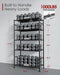Storage Shelves - 5 Tier Shelf Organizer, Heavy Duty Garage Shelving Unit with Leveling Feet, Stable Metal Shelves Organ