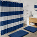 Bathroom Set - Navy Bathroom Accessories Set, 20PC Bathroom Accessory Set, Shower Curtain Set with Liner, Toothbrush Holder, Soap Dispenser, Soap Dish, Toilet Brush Holder, and Trash Can