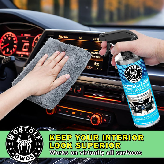 17pc Car Wash Kit, Car Cleaning Kit with Car Wash Brush Long Handle, Car Wash Soap, Interior Cleaner, Wheel Cleaner, Win