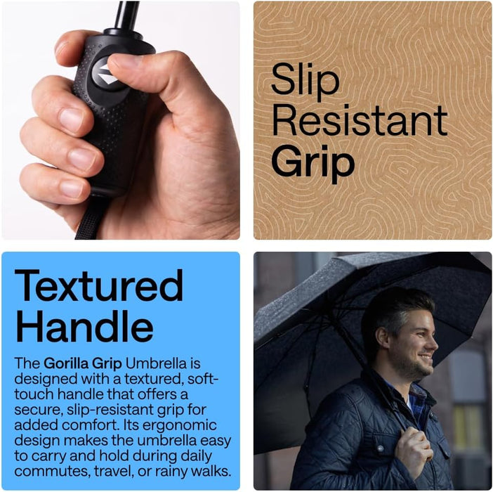 Compact Travel Size Umbrella for Rain, Sleek Design, Black