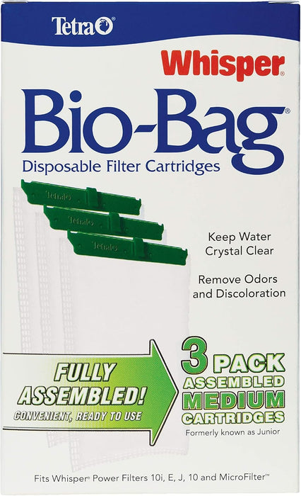 Whisper Bio-Bag Medium Filter Cartridges for Aquariums, 3 Count