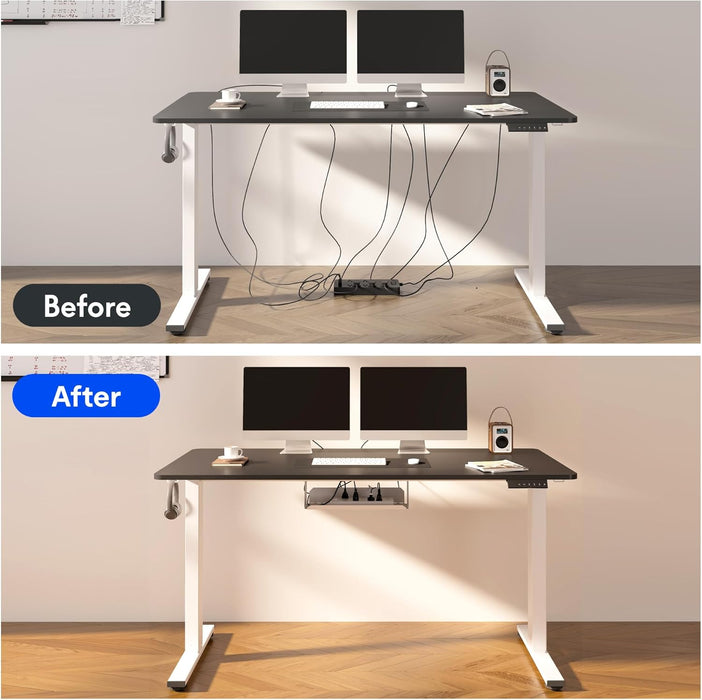 FLEXISPOT EN2 55"x28" Standing Desk with Power Strip Bundle, Mahogany