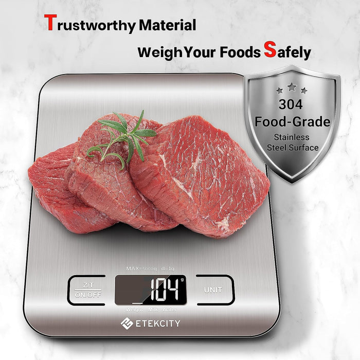 Food Kitchen Scale, Digital Grams and Ounces, 11lb