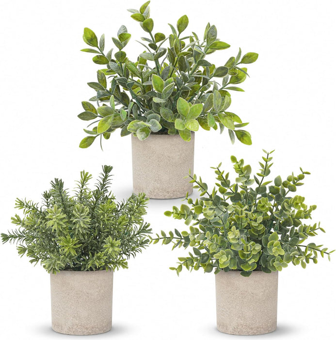 3 Pack Fake Plants Artificial Plants for Office Bathroom Decor