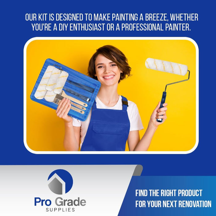 Paint Roller Kit, Paint Brushes, 4" & 9" Roller Covers for Walls
