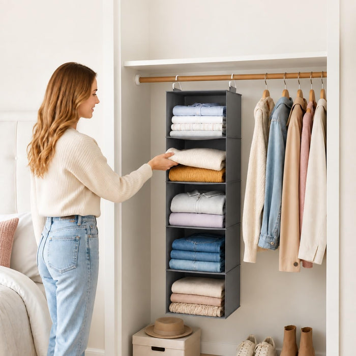 Hanging Closet Organizer and Storage for Clothes 5 Tier