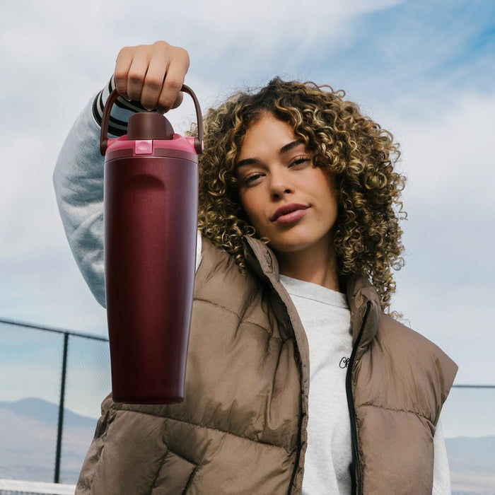 Owala FreeSip Sway Stainless Steel Water Bottle 30 oz Black Cherry