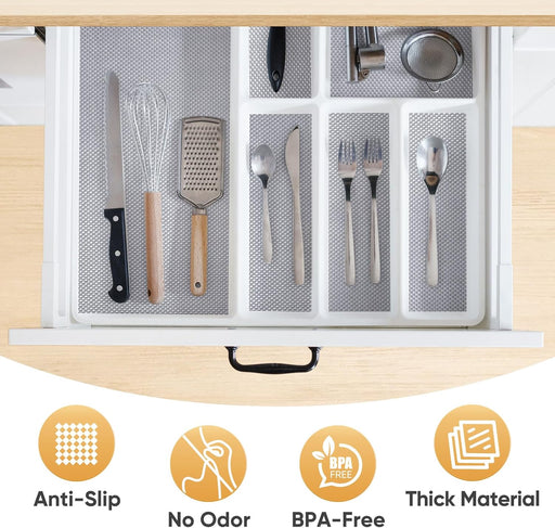 Non-Adhesive Drawer Shelf Liners for Kitchen Cabinets, 12'' x 10'
