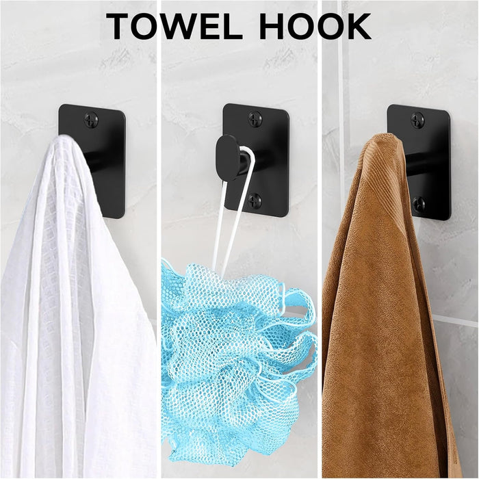 Black Bathroom Accessories Set, 4-Piece Bathroom Hardware Set