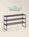Shoe Rack, 3-Tier Shoe Organizer, Metal Storage Shelf