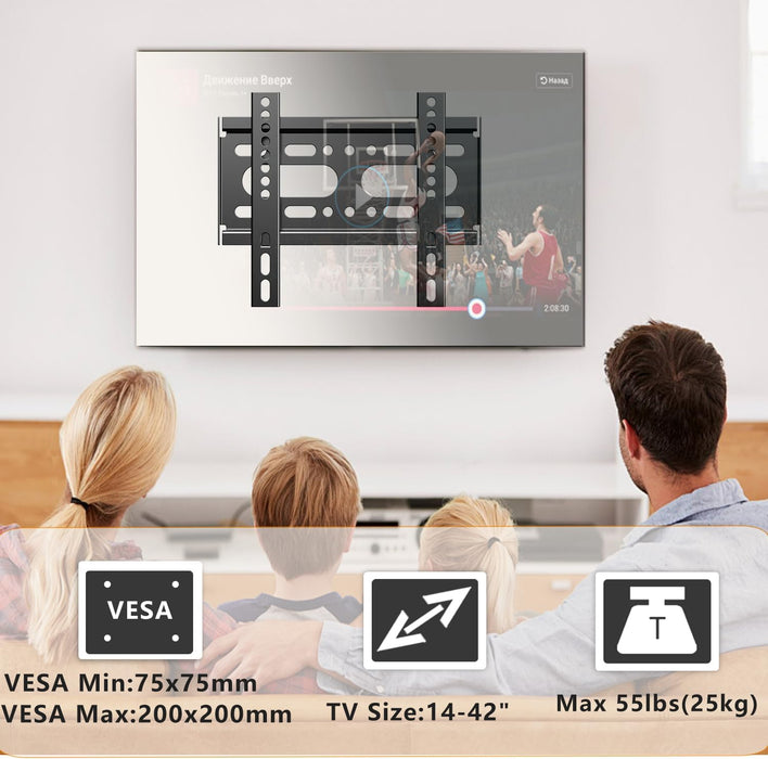 Fixed TV Wall Mount for 14-42" TVs Low Profile Wall Mount TV Bracket
