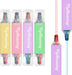 Pastel Highlighters, Cute 4 Pack 16 Colors Dual Tip No Bleed
