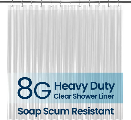 Shower Curtain PEVA 8G, 72x72 Inch Waterproof Clear