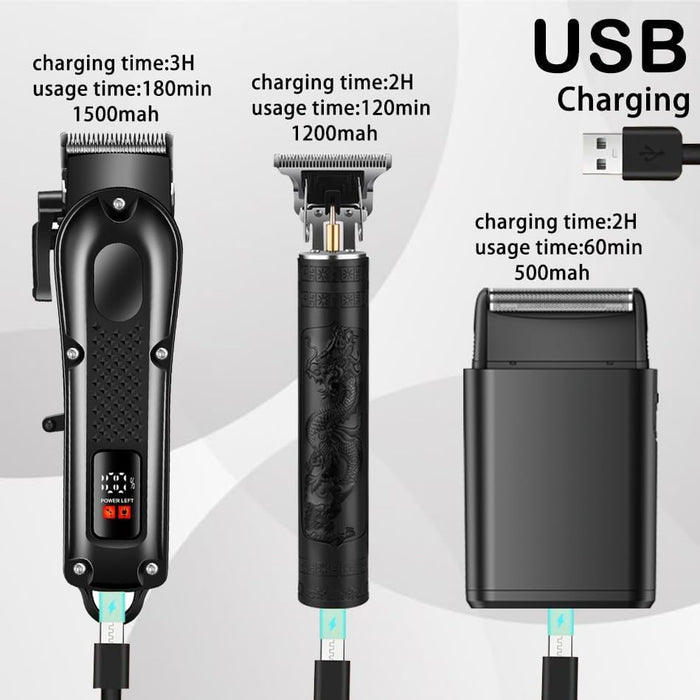 Hair Clippers for Men, Cordless Hair Cutting Kit with Trimmer Shaver