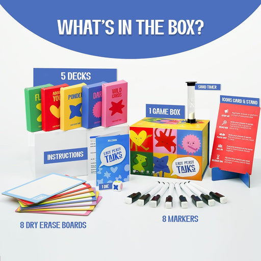Easy Peasy Talks - Card Games for Adults and Family Game Night 5-in-1