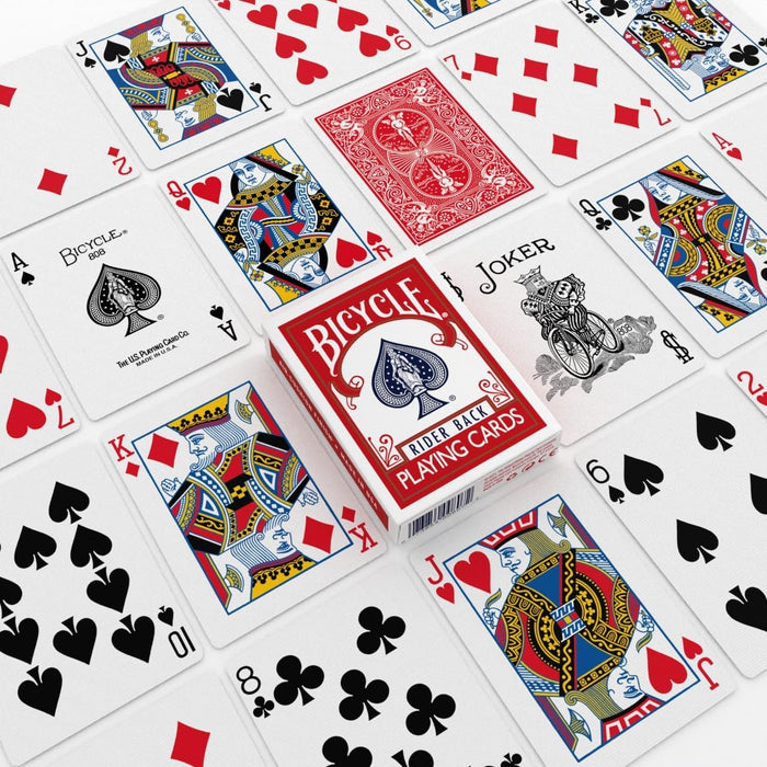 Rider Back Playing Cards, Standard Poker Size Deck of Cards, Red & Blue (2 Pack), Classic Cards, Blackjack, Family Game Night & Card Games, Fun for All Ages