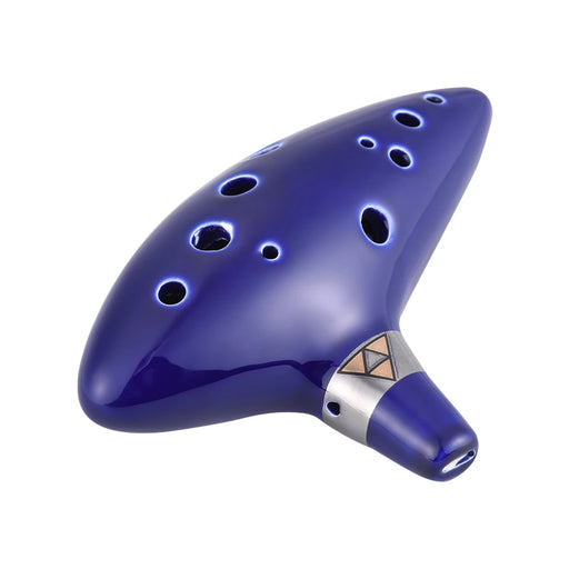 12 Hole Ocarina Ceramic Alto C Vessel Flute Wind Musical Instrument with Simple Music Score Rope for Beginners