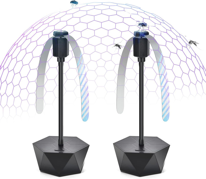 Fly Fans for Food Tables, Fly Control Spinner Table Top Keep Flies Away from Patio Picnic Party Restaurant Kitchen Camping and BBQ