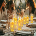 24 Pcs LED Flameless Candles with Remote, 3D Flickering Flame & LED String Lights, Acrylic Clear Cylinder, Timer Function, Romantic Ambience for Home Decor, Party, Wedding (Ivory).